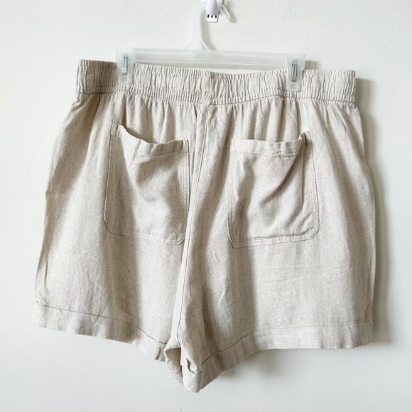 Old Navy High-Waisted Linen-Blend Utility Shorts Plus Size 4X Tan Lightweight - Picture 7 of 11